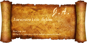 Jancsovics Ádám névjegykártya